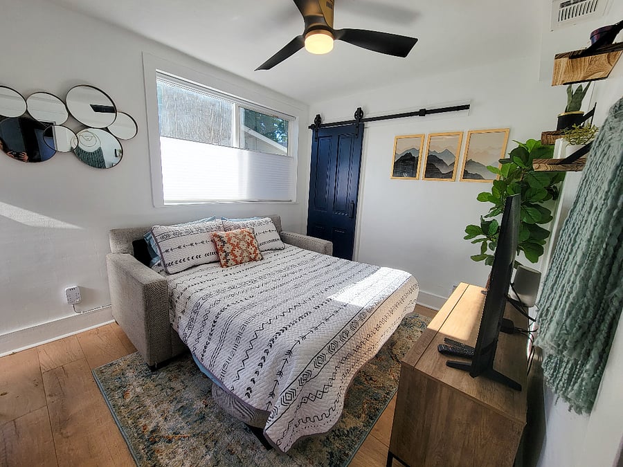 Couch folds out into queen sleeper