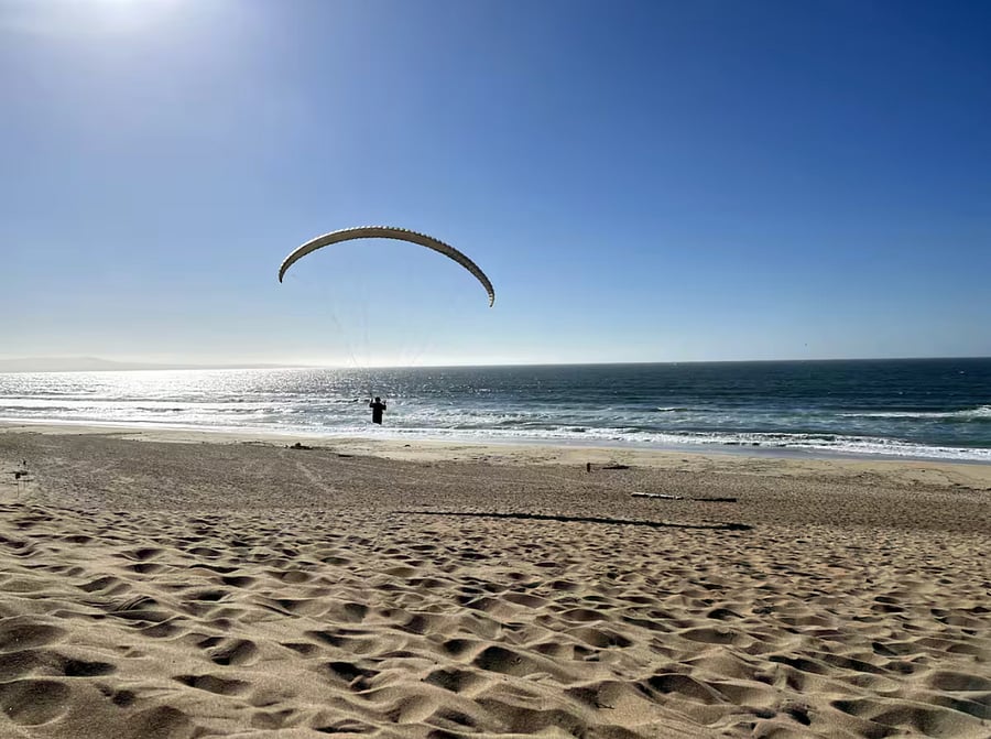 Parasailing on nearby beach.