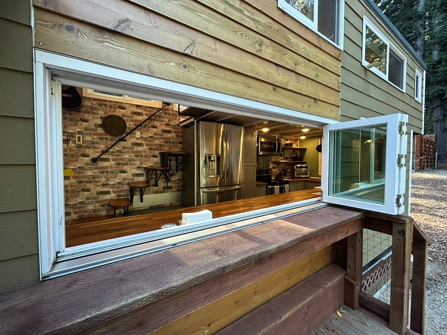 Enjoy the 3x8 ft accordion window.