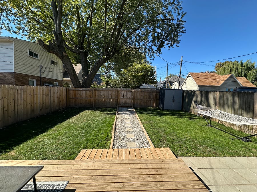 Fully fenced and locked backyard