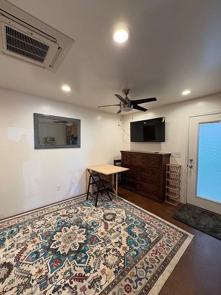 Main living area with dinette/working area