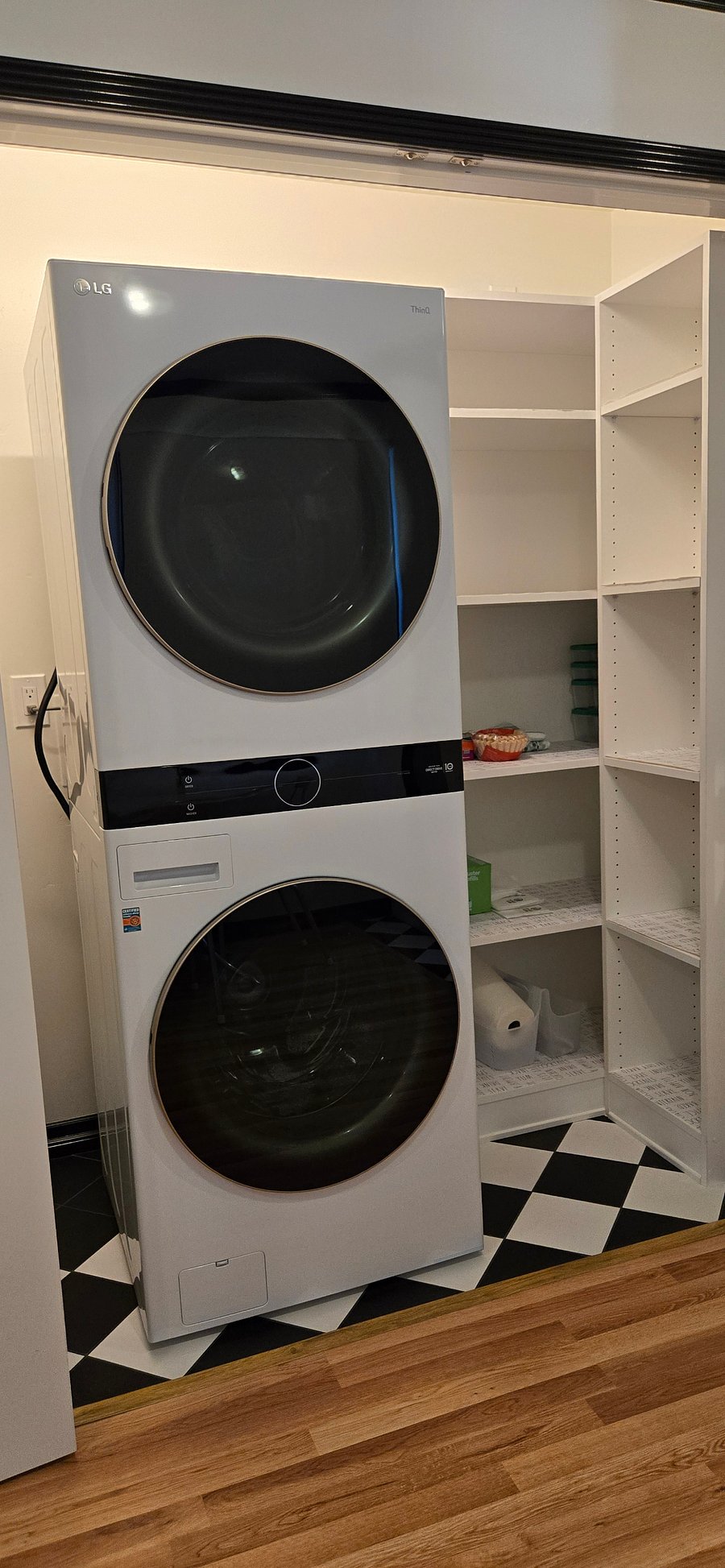 Brand new LG stacked washer & dryer