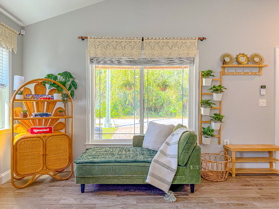 Chaise Lounge by Front Window with lots of light. Perfect for reading!