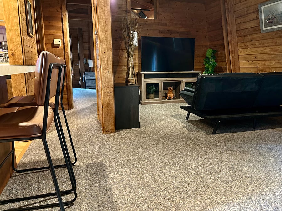 Kitchenette / Living Room: Looking down the hallway towards the bedroom