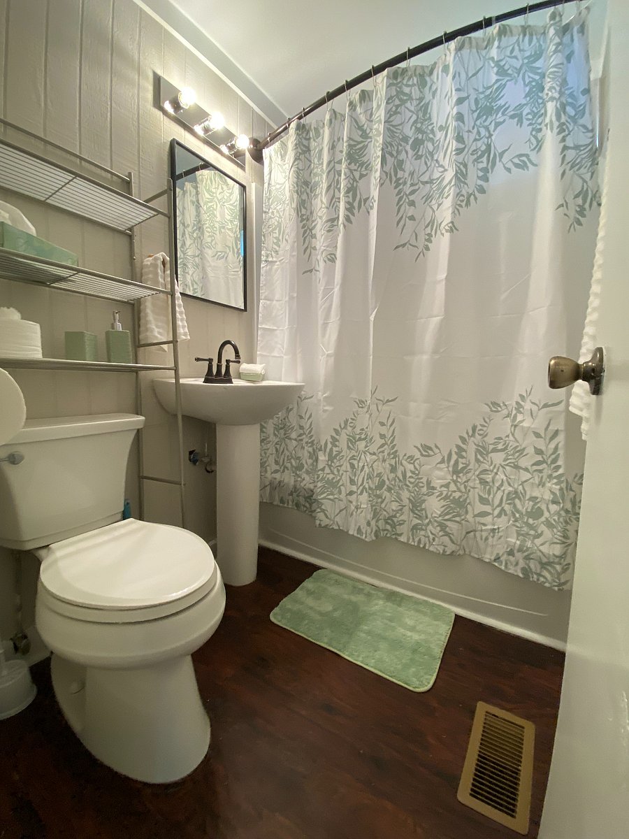 Full bath with shower and tub