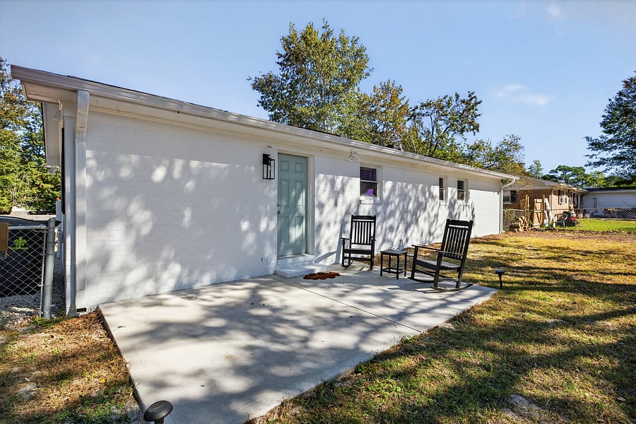 Back patio with seating