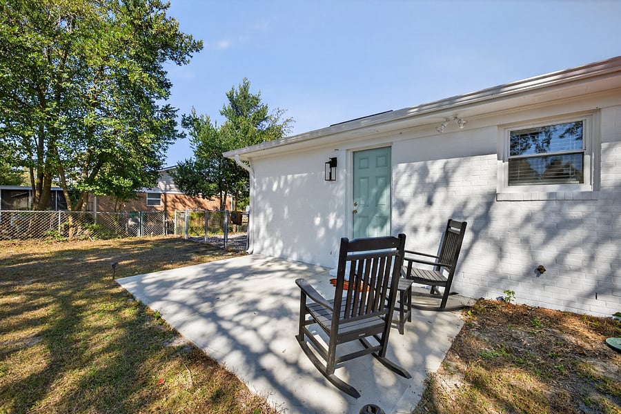 Back patio with seating