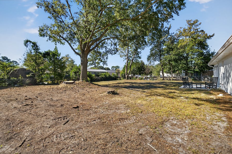 Large backyard
