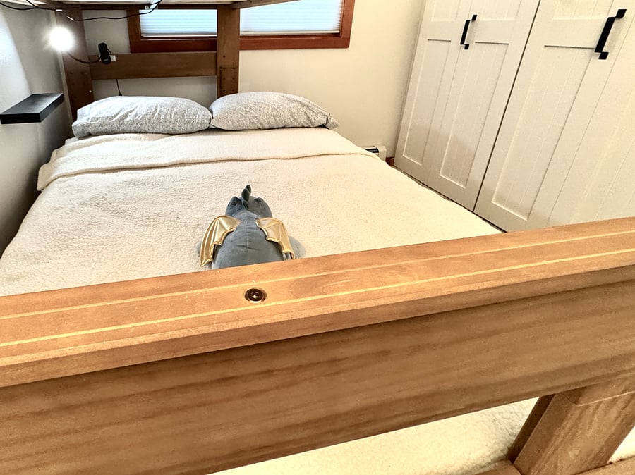 Second bedroom with a twin over queen bunk.