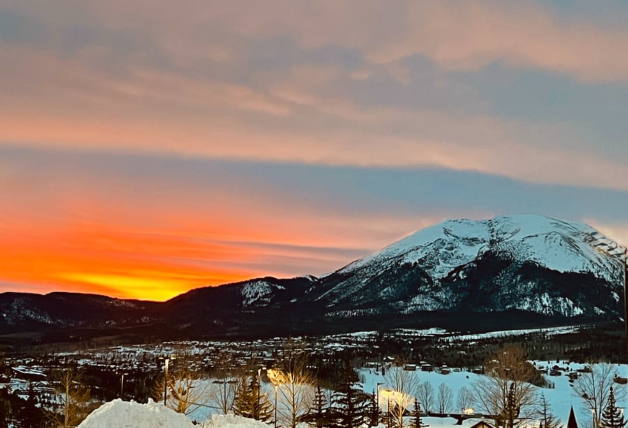 View of Buffalo Mountain from the town of Dillon.