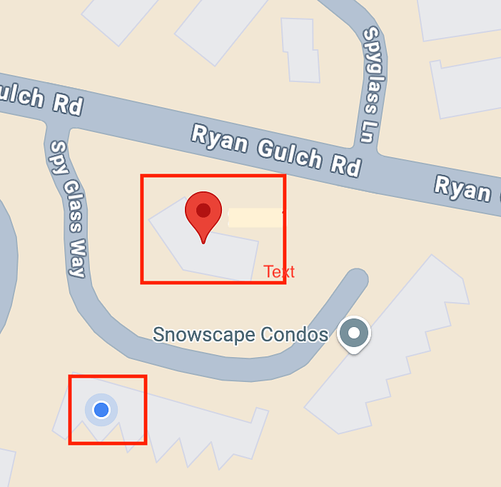 The Blue dot is our unit location. The Red pin is the clubhouse, straight across from our building.