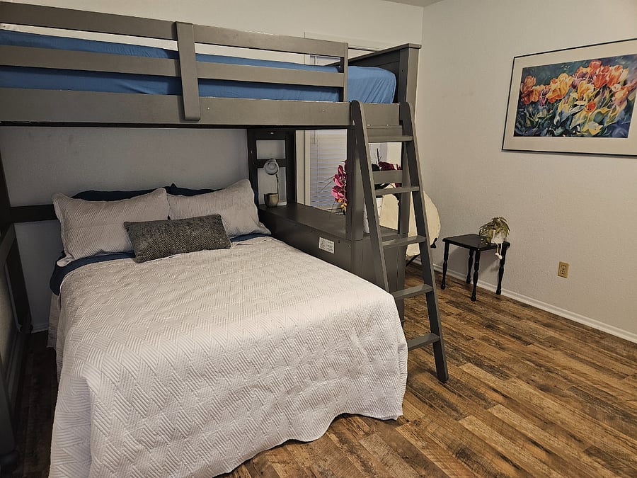 Secondary Bedroom with double bunk beds.