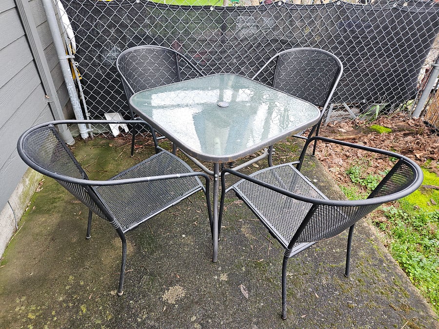 Patio set to enjoy while outside in your fenced yard