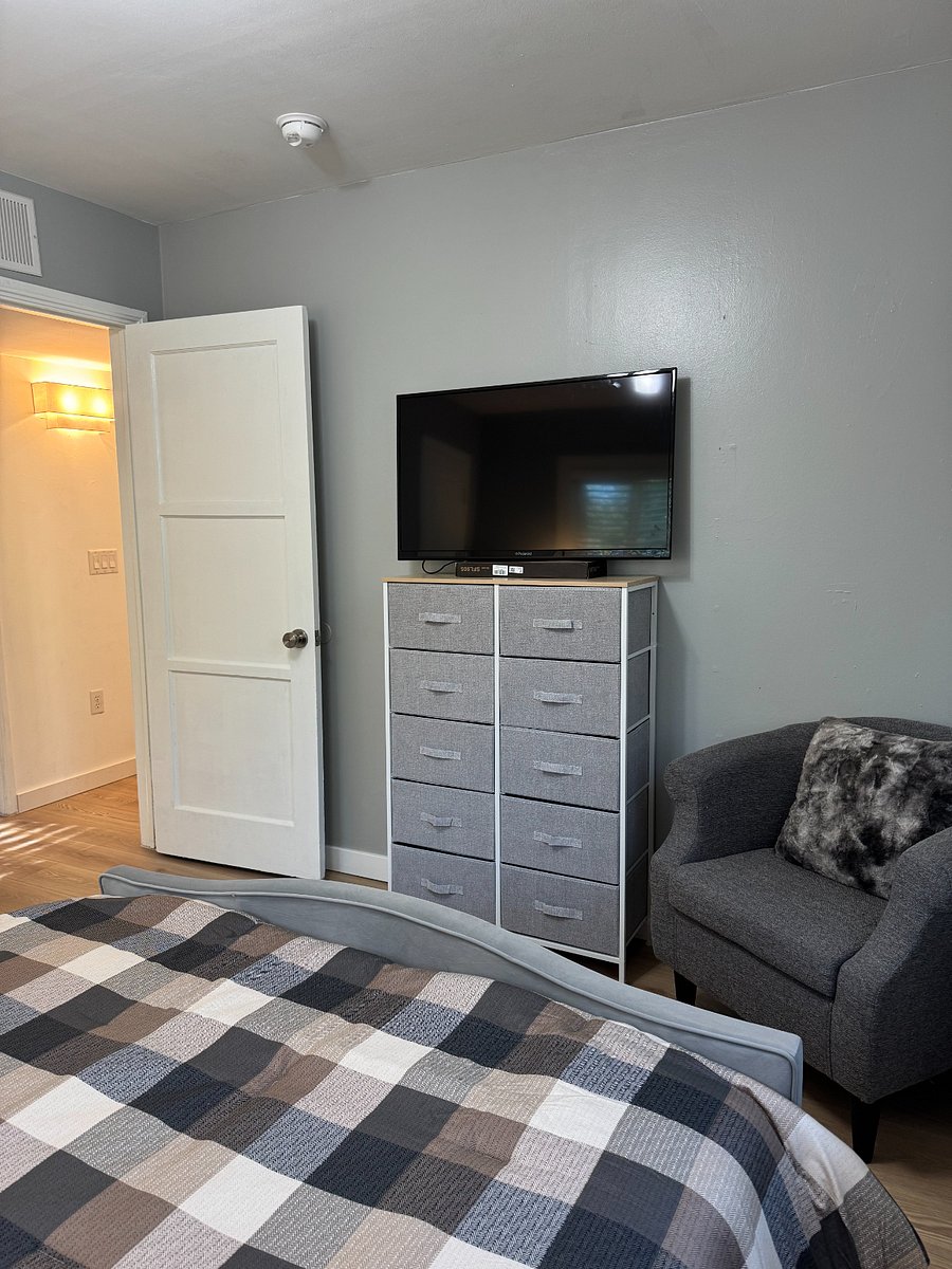 Primary bedroom, tv will be mounted on wall above dresser