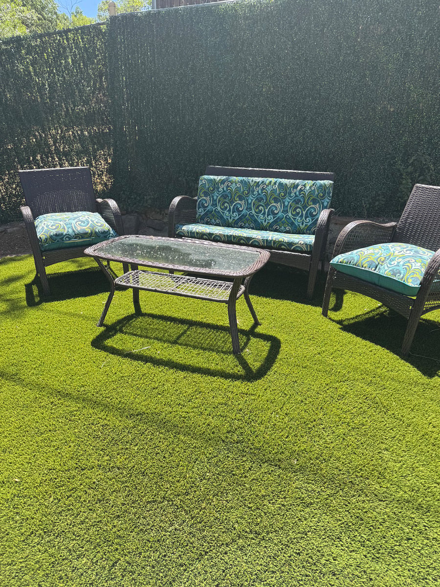 Sitting area in backyard