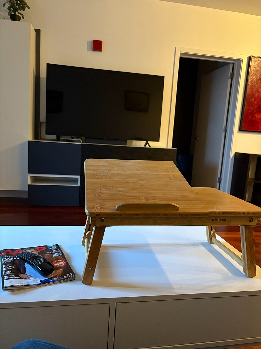 Don't want to "sit in the corner" of the office nook?
This little "lap desk" can be used just about anywhere in the condo.