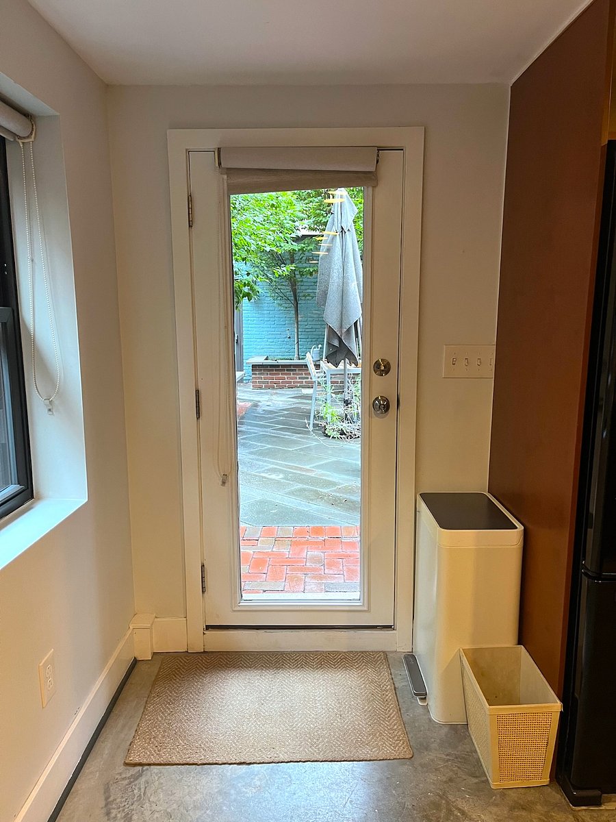 View from Kitchen out through entry door