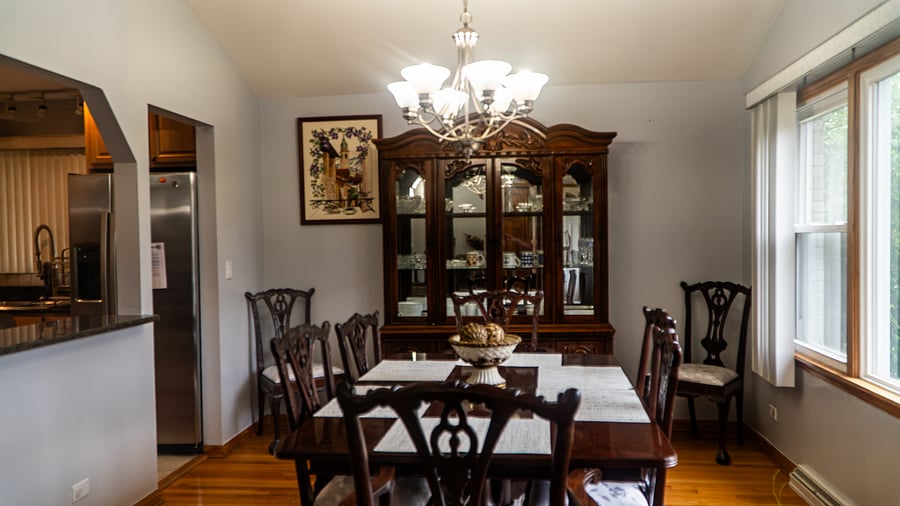 Dining room seats 8 - Or more when leaves are added to the table.