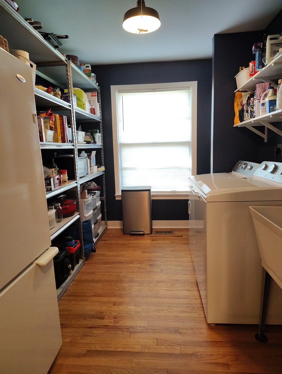 Shared pantry/laundry room with your own refrigerator and designated pantry space.