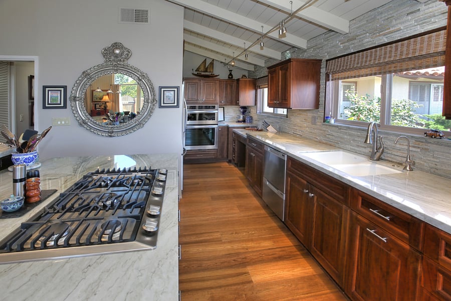 Spacious kitchen with gas range
