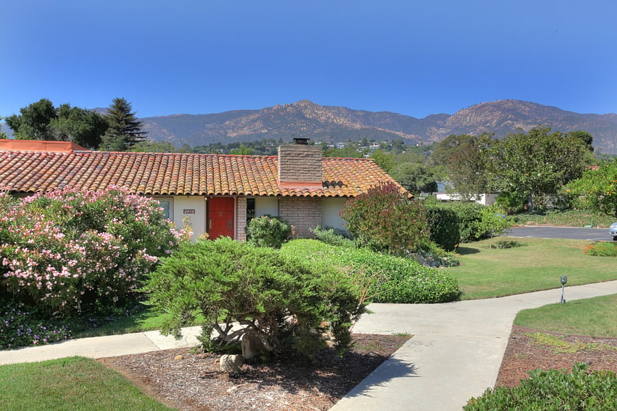 Looking out the front door - mountain view
