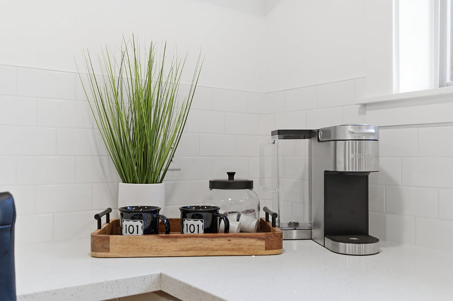 Coffee bar in kitchen