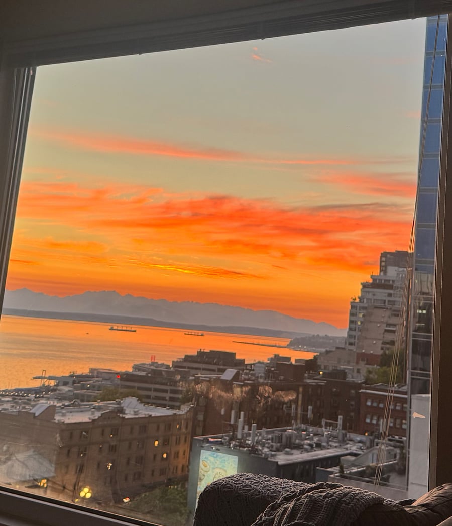 Sunset from the living room window.