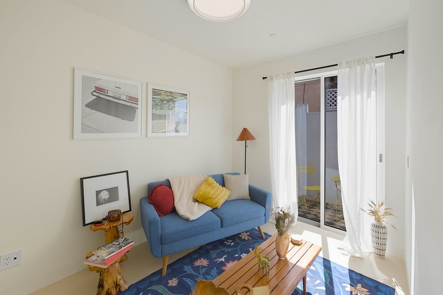 Office and couch with patio -ground level
