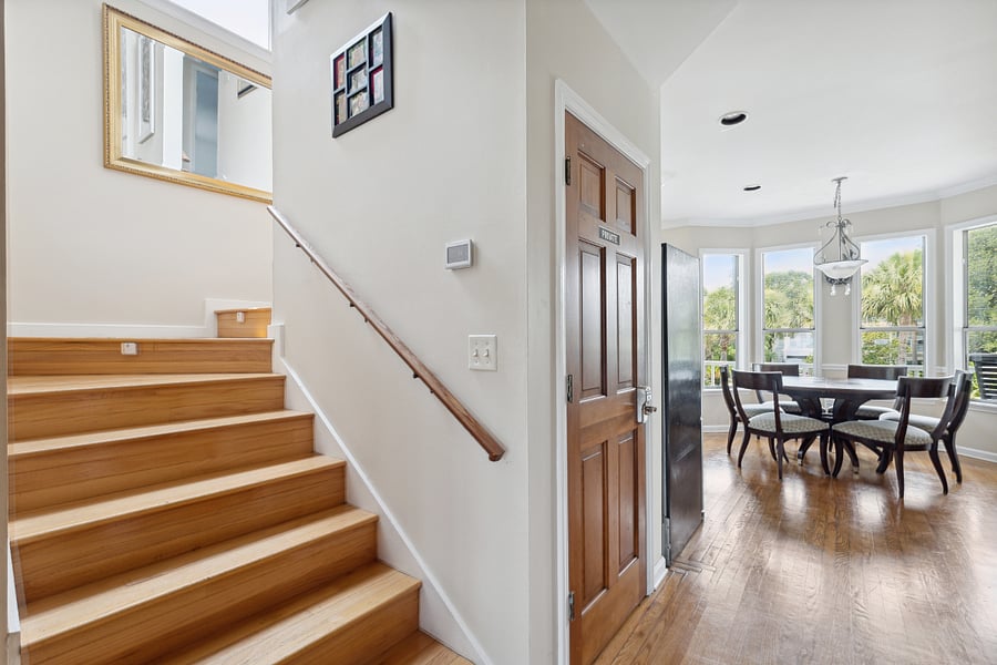 Staircase leading to upstairs bedrooms