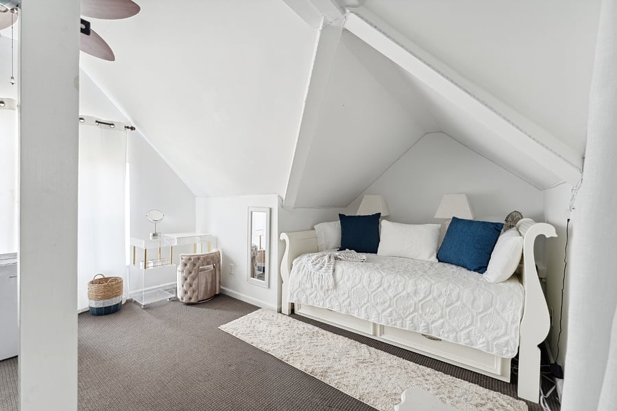 3rd Floor Loft Bedroom (showing Left side of the room which has Twin bed) other side has a Queen bed