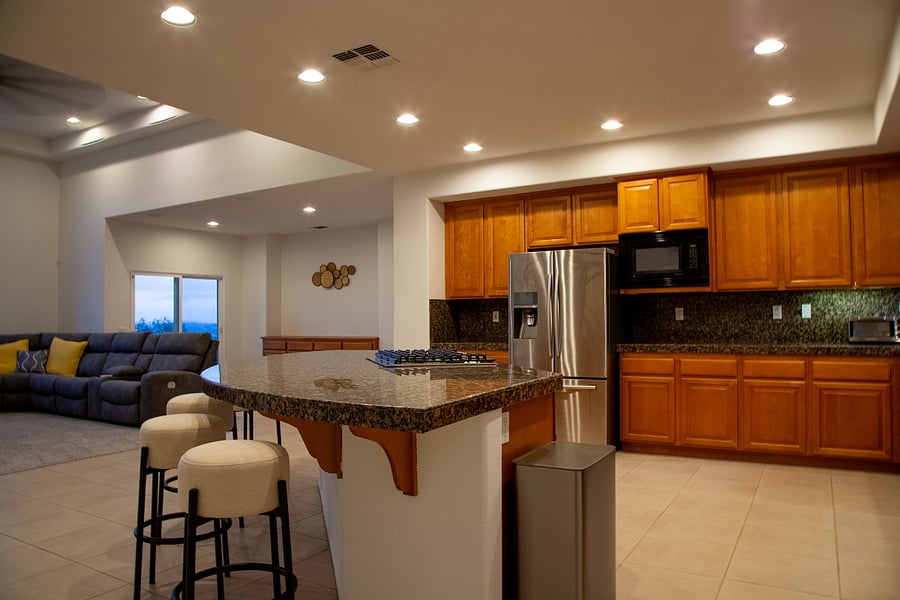 Kitchen looking to patio