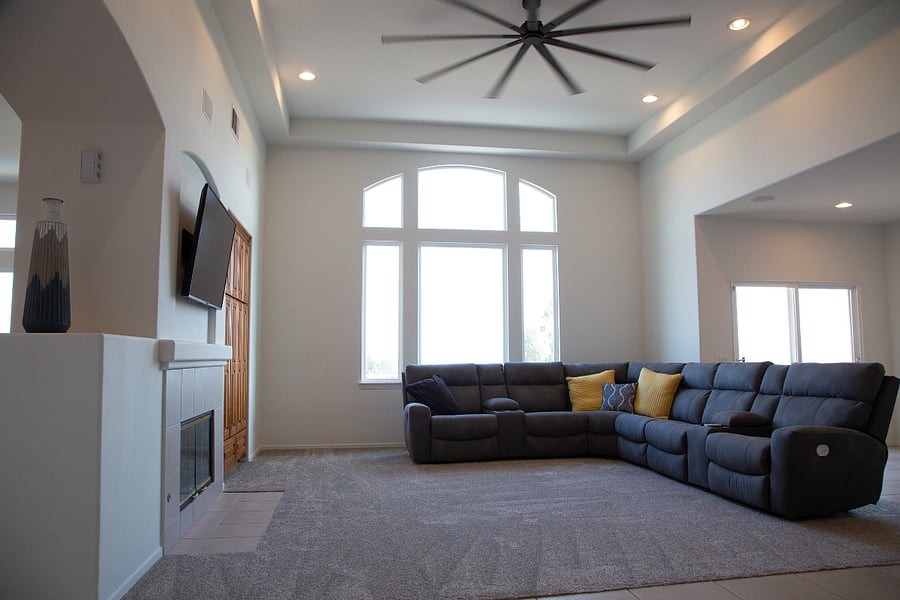 Living room tv and fan