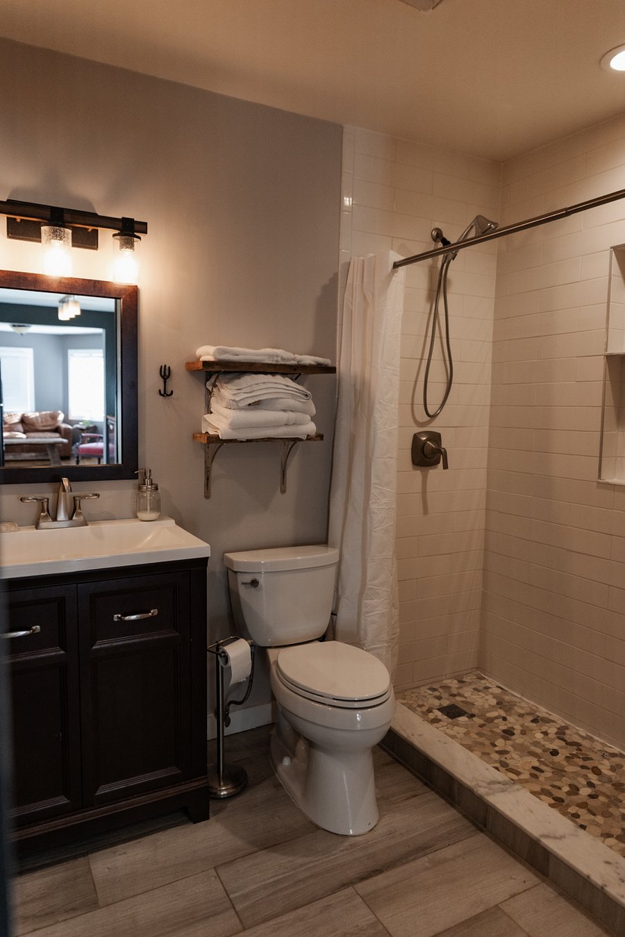 Bathroom shower, shared with laundry room