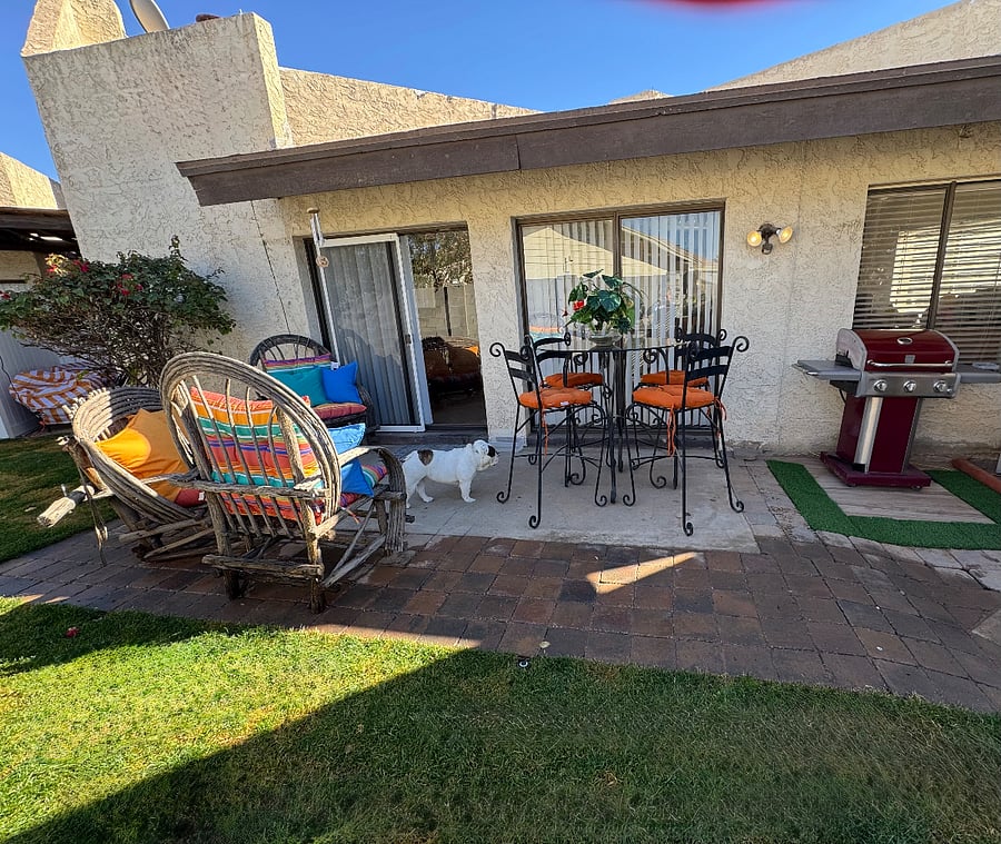 Outside back yard with patio
