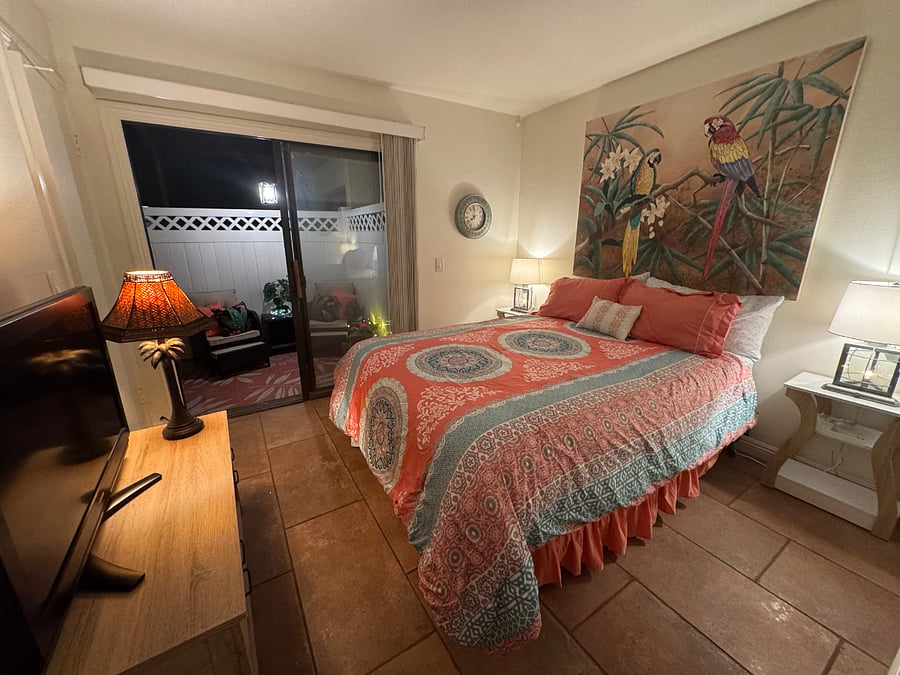 Master bedroom with outside sitting area.