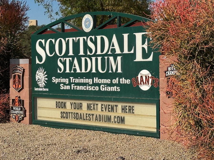 Giants Scottsdale Stadium only 1/2 mile away.