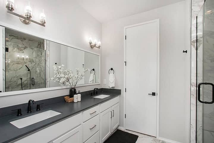 Master bath with double vanity