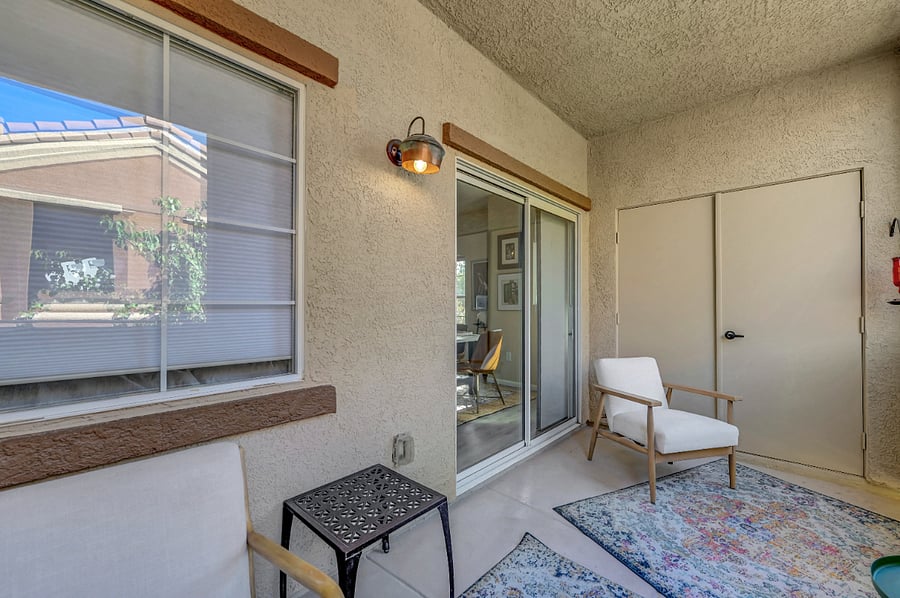 Enjoy the hummingbirds...and the Honeywell evaporative cooler during the warm months