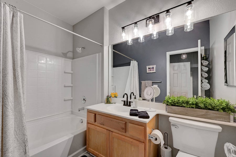 The best part is what you can't actually see under the sink: A full pampering kit with all the essentials. Pack light!