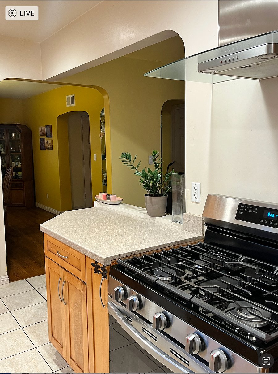 Kitchen & partial view of dining area