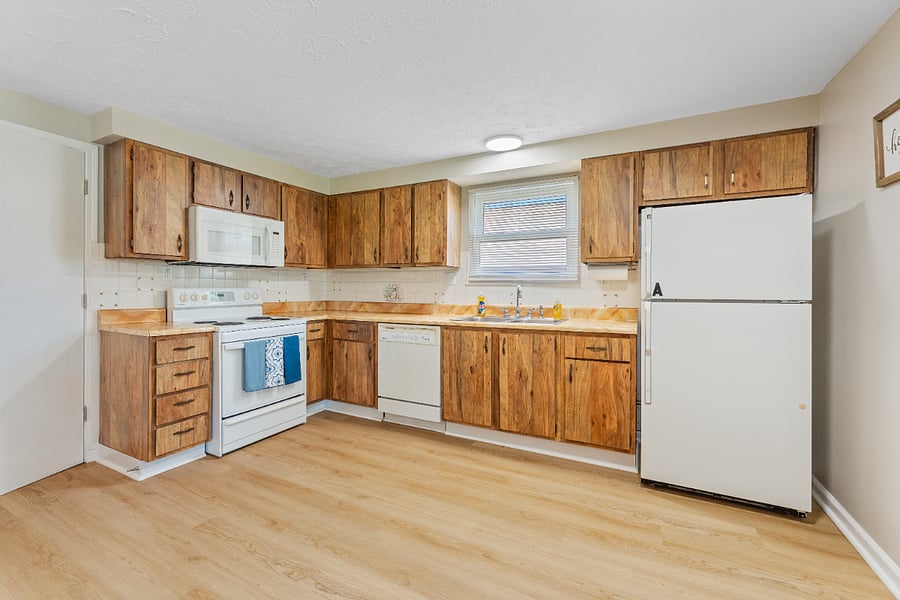 Furnished kitchen and refrigerator A