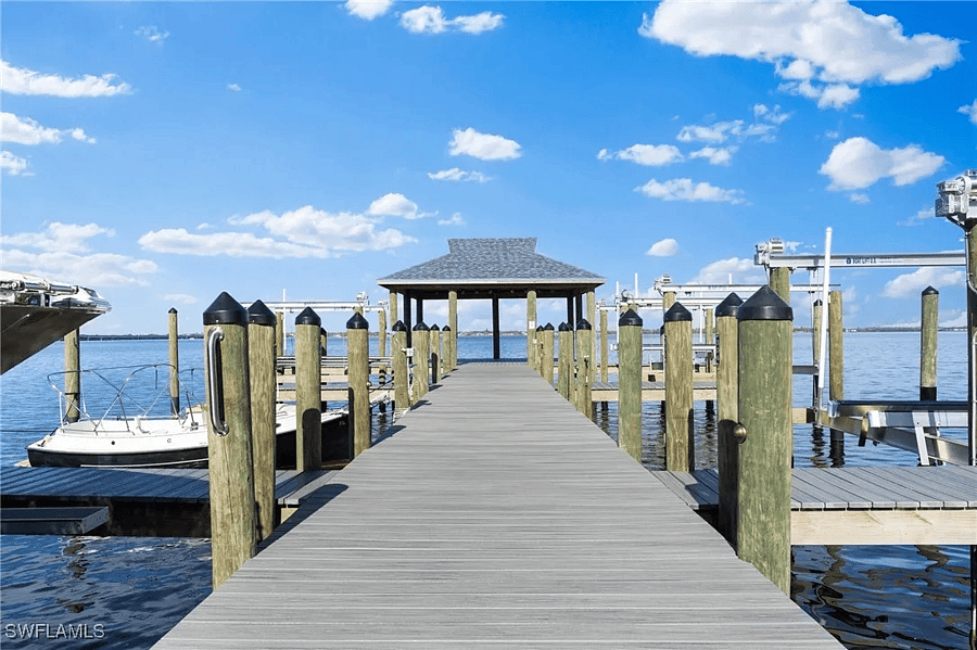 Fish off the end of our brand-new dock & gazebo on the Caloosahatchee River.