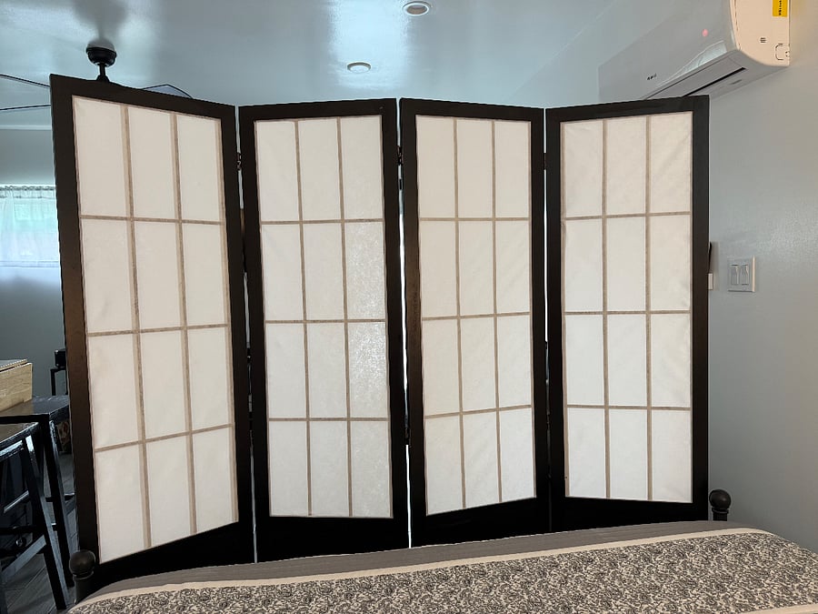 Privacy screen if you prefer. If not, can easily be moved to the side.