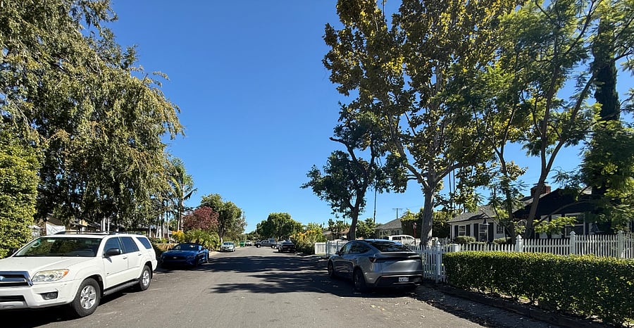 Street view with our house on the right.