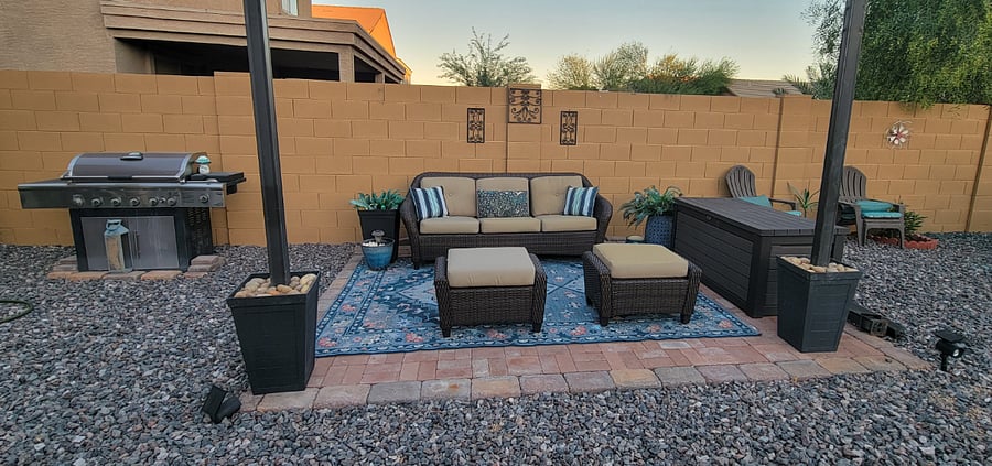 Seating area with bbq grill