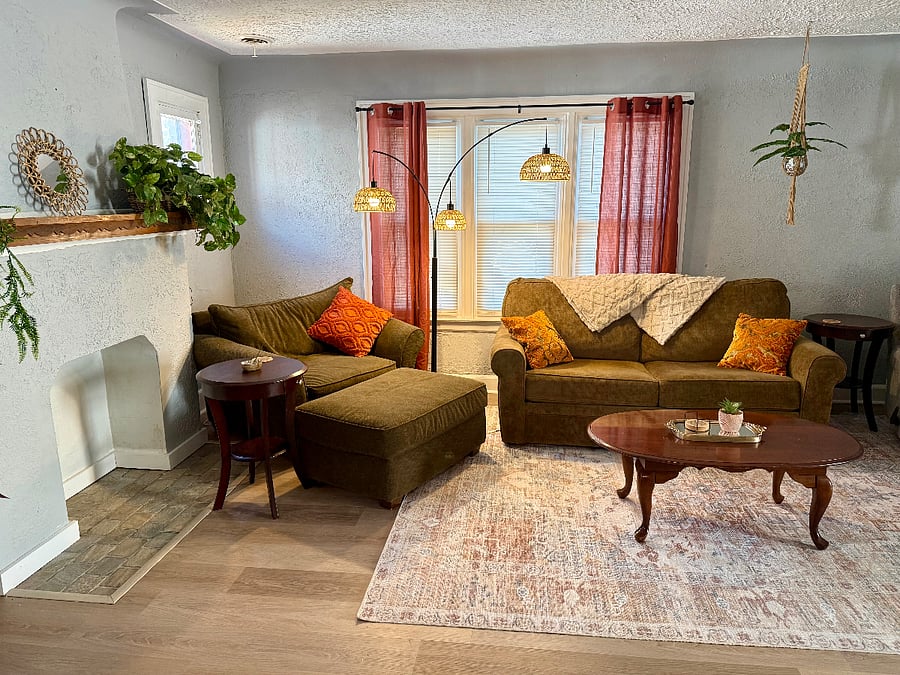 Living room with full sleeper sofa