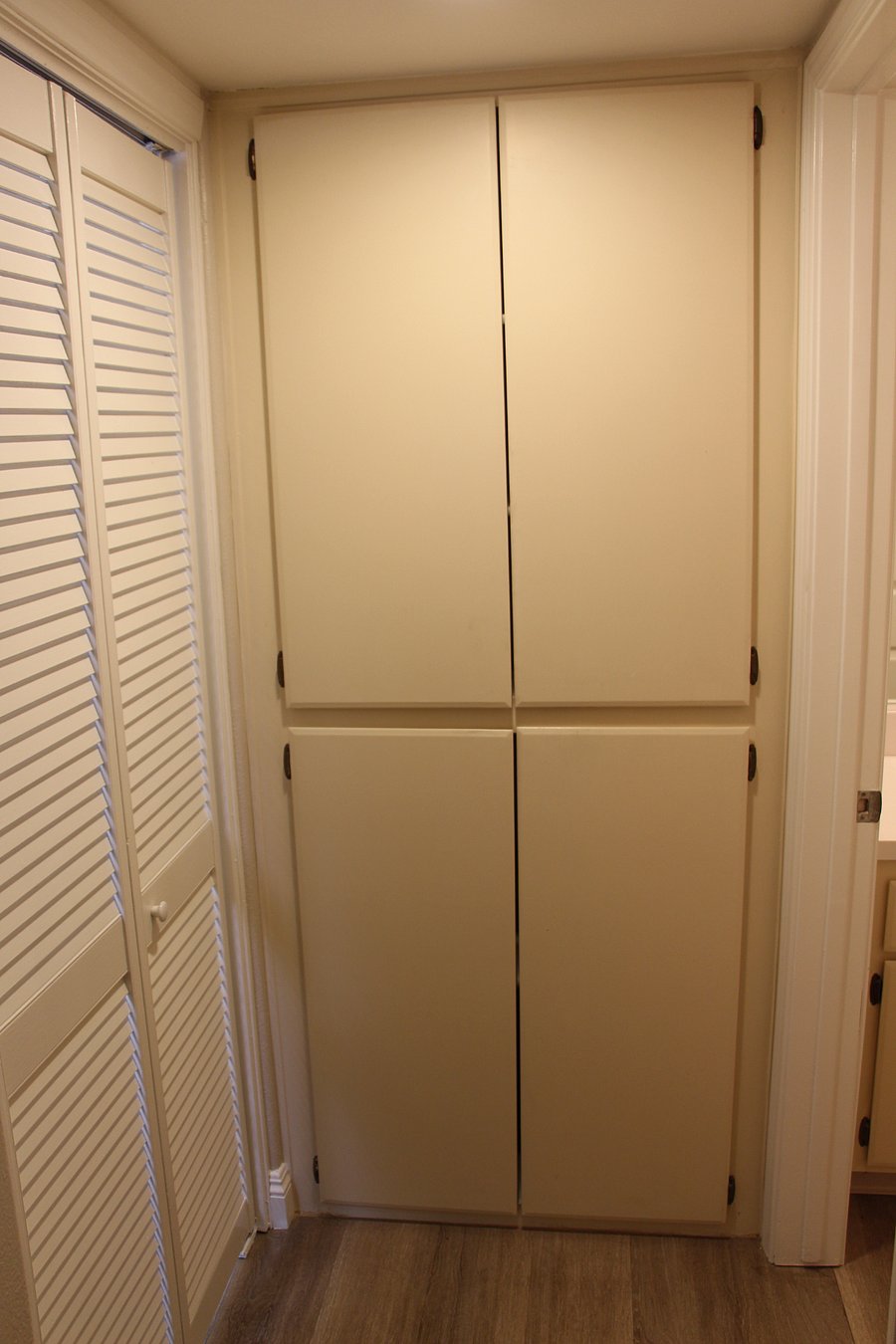 Ample storage under stairs and in closets