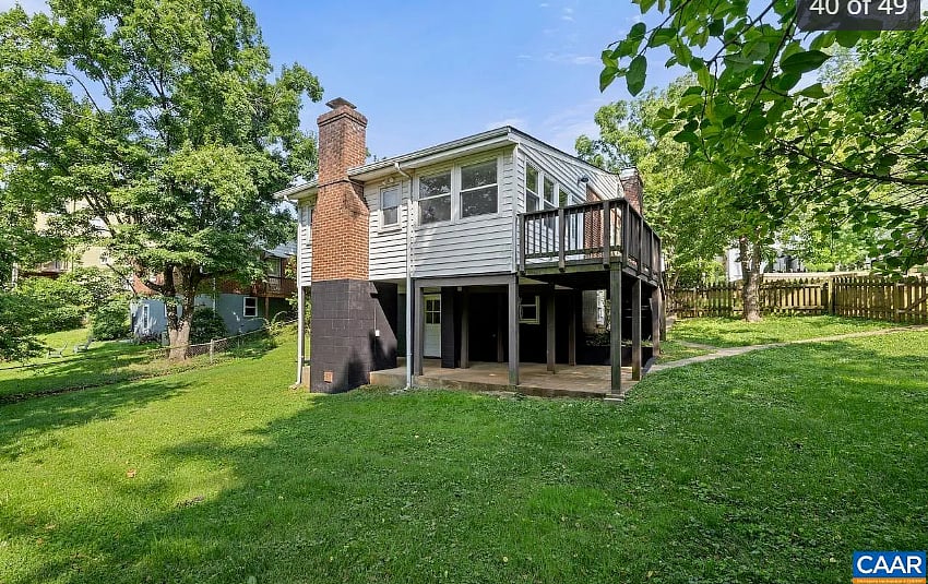 view of deck from back yard