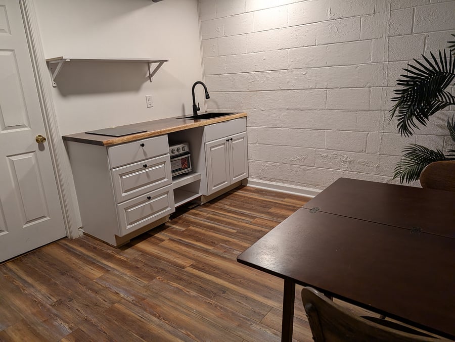 kitchenette with 2-top dining table