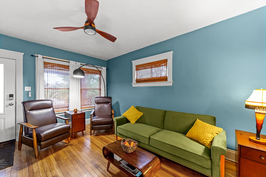 Dual leather recliner chairs